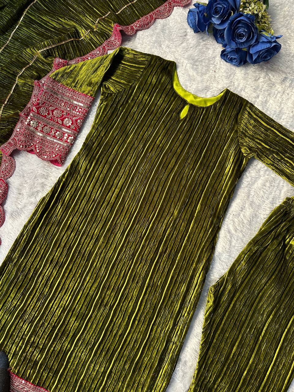 Editorial Jewel-Tone Plush Silk Ensemble